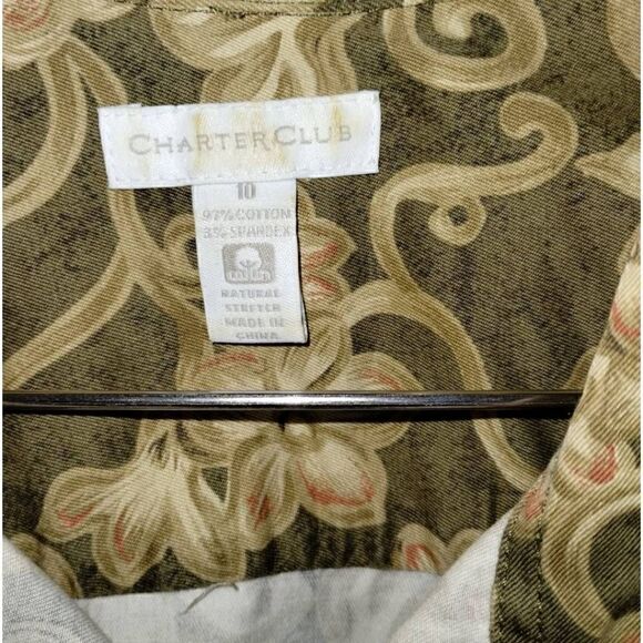 Charter Club Womens Dress Sz 10  Button Front Beige Floral Vtg. Shift Spring‎ - Picture 9 of 9